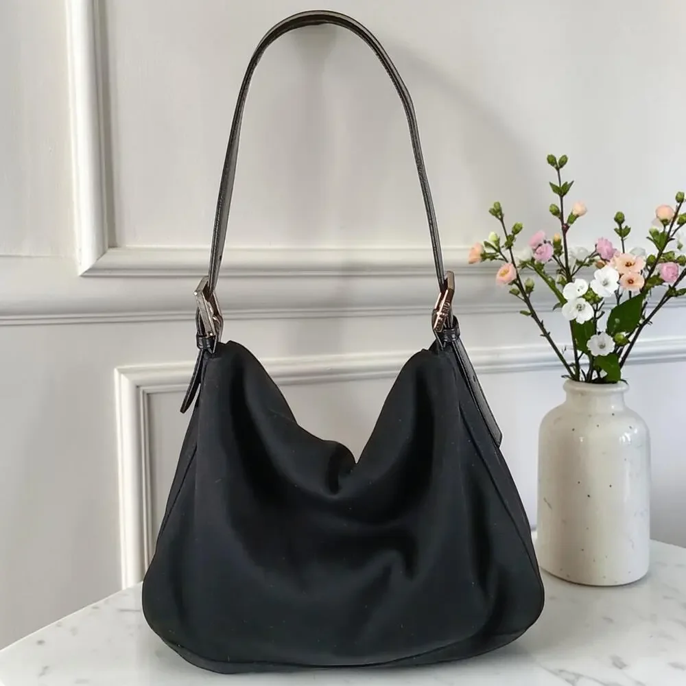 Authentic Fendi Mamma Black Neoprene Baguette Shoulder Bag COA Verified Seller - Picture 3 of 16